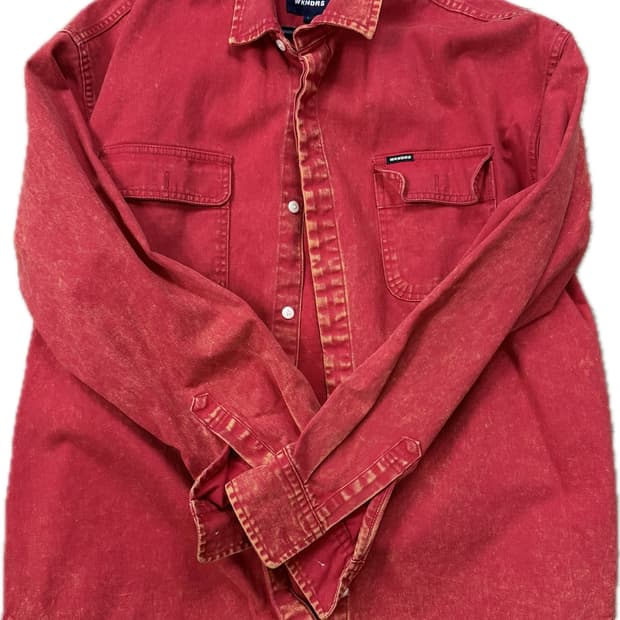 위캔더스 레드 워싱 셔츠 L
