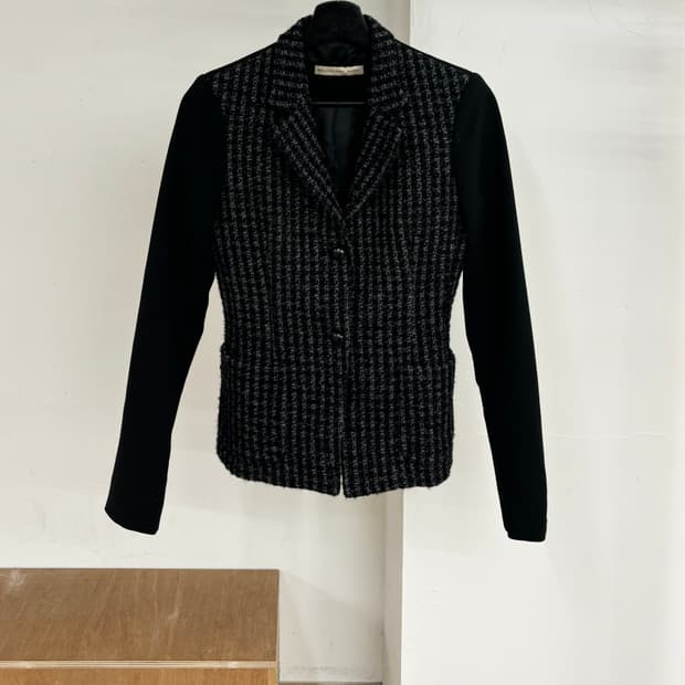 발렌시아가 블랙 콘트라스트 패널 블레이저