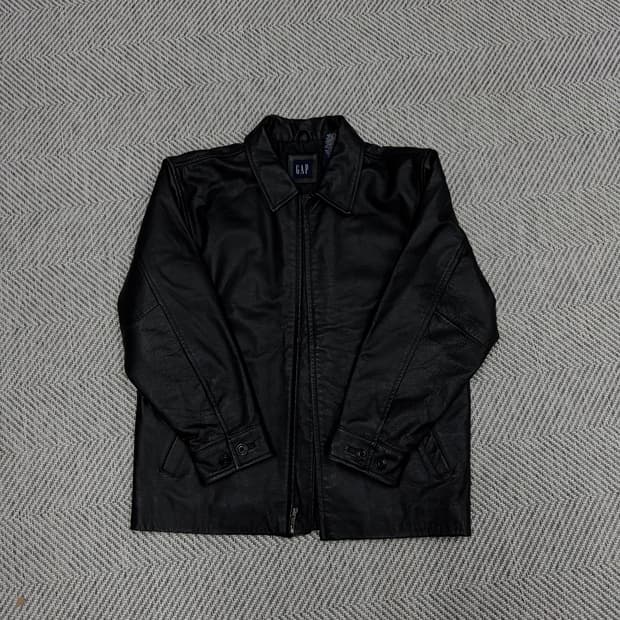 [XL]올드 갭 레더 빈티지 자켓 블랙