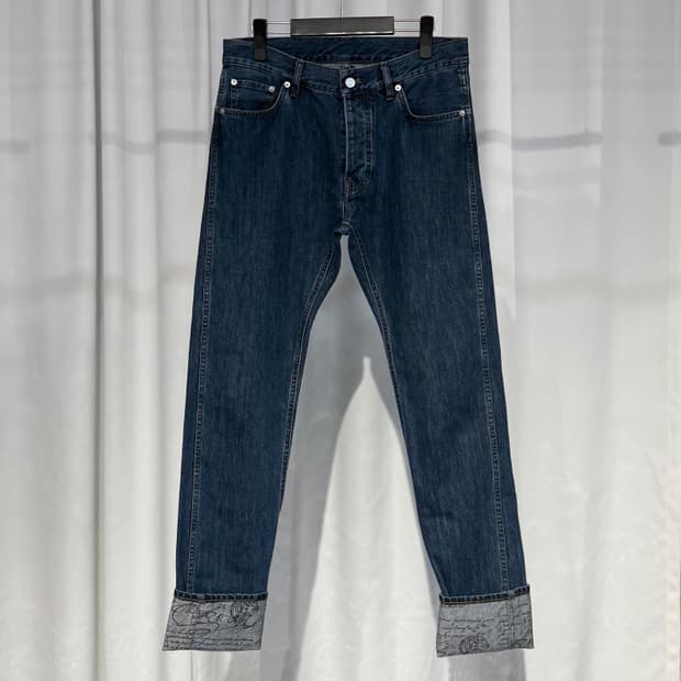 (48) 벨루티 스크리토 레더패치 데님팬츠 청바지 