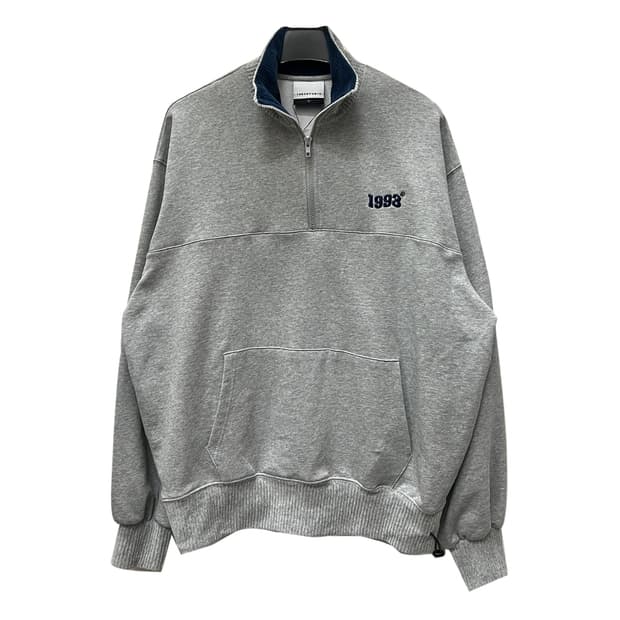 1993스튜디오 하프집업 그레이 오버핏 맨투맨 L