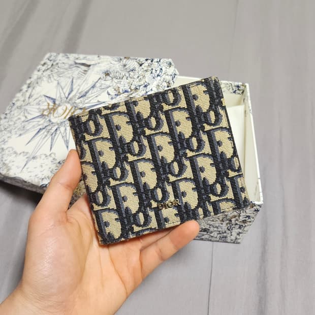 디올 오블리크 자카드 컴펙트 반지갑