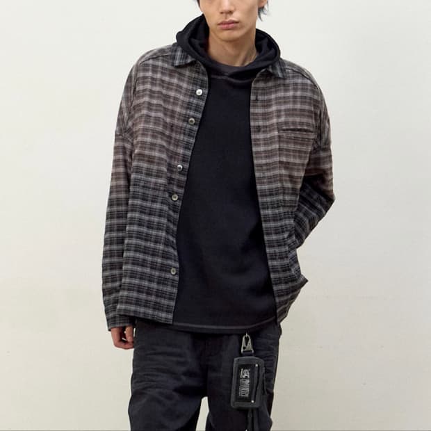 GRADATION FLANNEL CHECK SHIRT