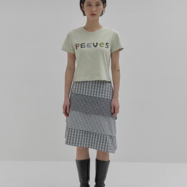 피브스피브스 체크 스커트
