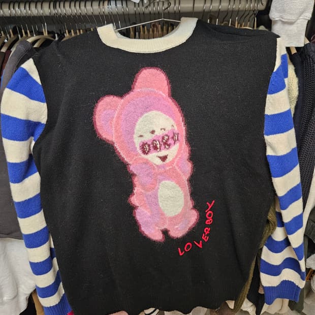 찰스 제프리 러버보이 곰돌이 니트 L 새상품