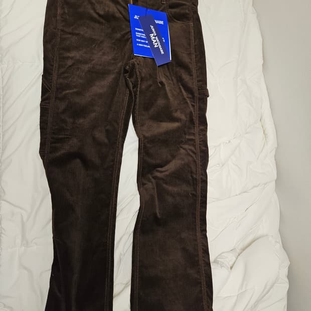 준야 와타나베 코듀로이 레더 팬츠