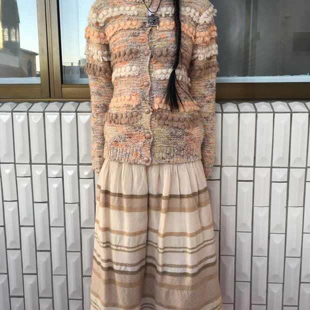 Pom pom knit cardigan