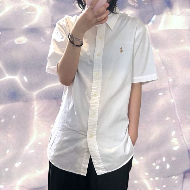 폴로 랄프로렌 멀티 로고 반팔 셔츠 화이트 L 