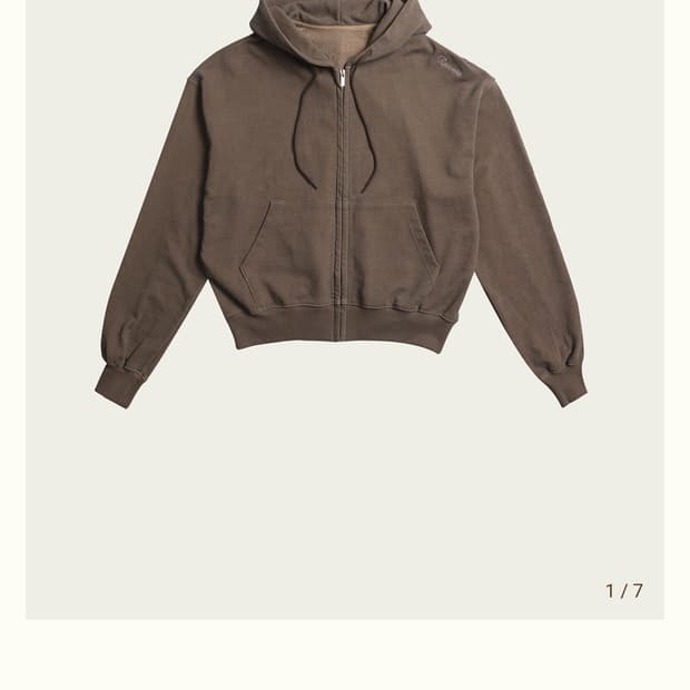 리본빛 Riel Hoody Zip-up 브라운 (택포)