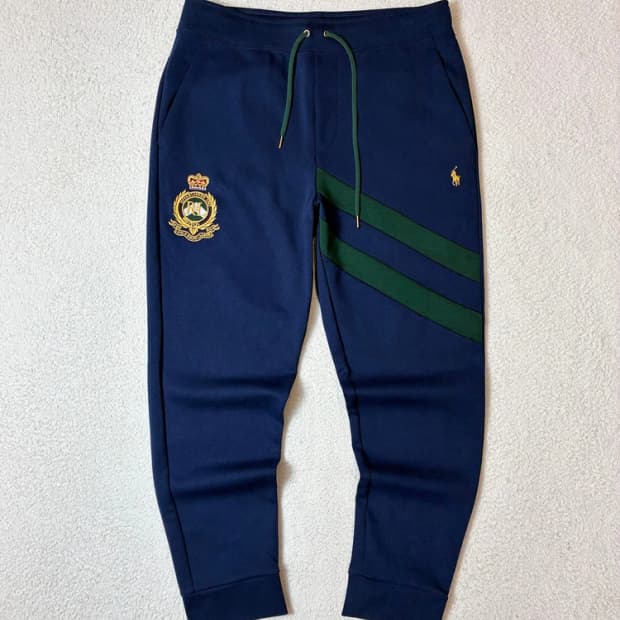 폴로 랄프 로렌 로고 크레스트 더블 니트 조거 팬츠 PN6792