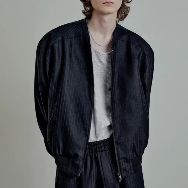 [46] 엘무드 카발리 울 스트라이프 자켓