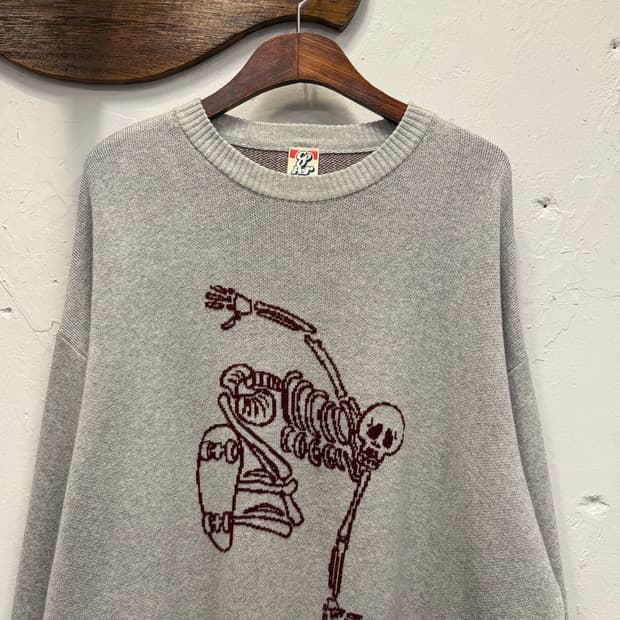 F) Skeleton Skate Knit Sweatshirt