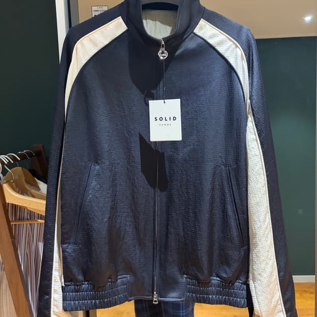 솔리드옴므 네이비 컨트래스트 트랙 자켓 48 새상품
