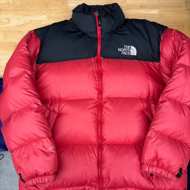 [XL]노스페이스 700 눕시 패딩 레드/블랙