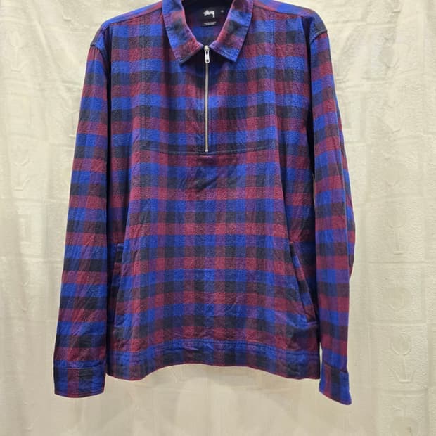 스투시 타탄 체크 하프 집업자켓 셔츠 105