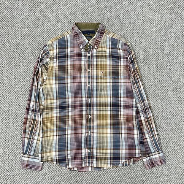 타미힐피거 뉴욕핏 체크 셔츠 v0676