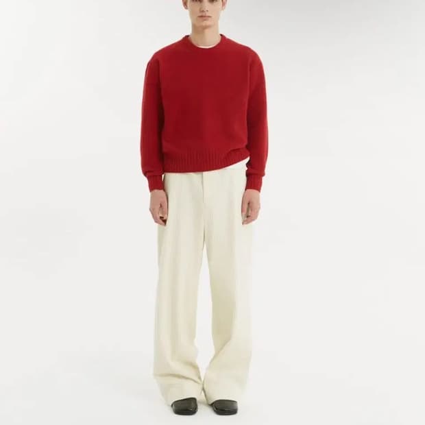 라벨아카이브 에즈라 크루넥 스웨터 니트 레드