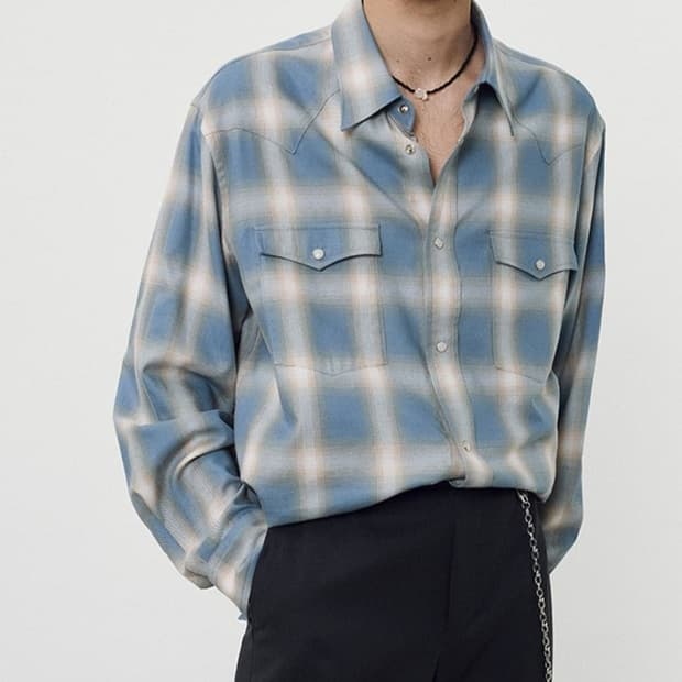 토니웩 웨스턴 셔츠 블루 M