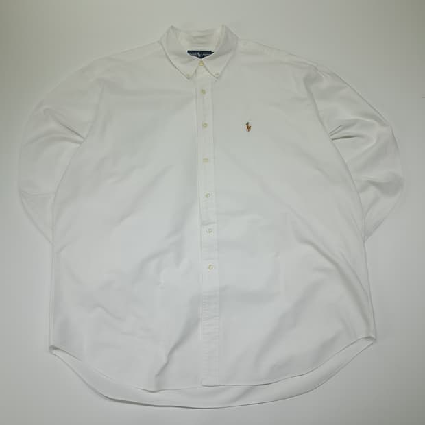 CL468 2XL 폴로 90s 코튼 멀티포니 화이트 셔츠 남방