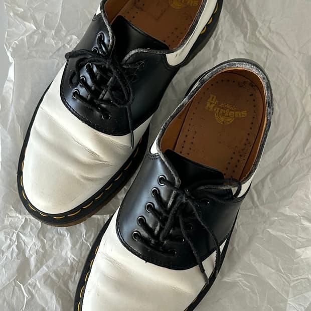 닥터마틴 1461 새들슈즈 블랙 화이트