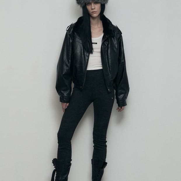 보헤미안서울 크링클 레더 퍼 블루종 점퍼