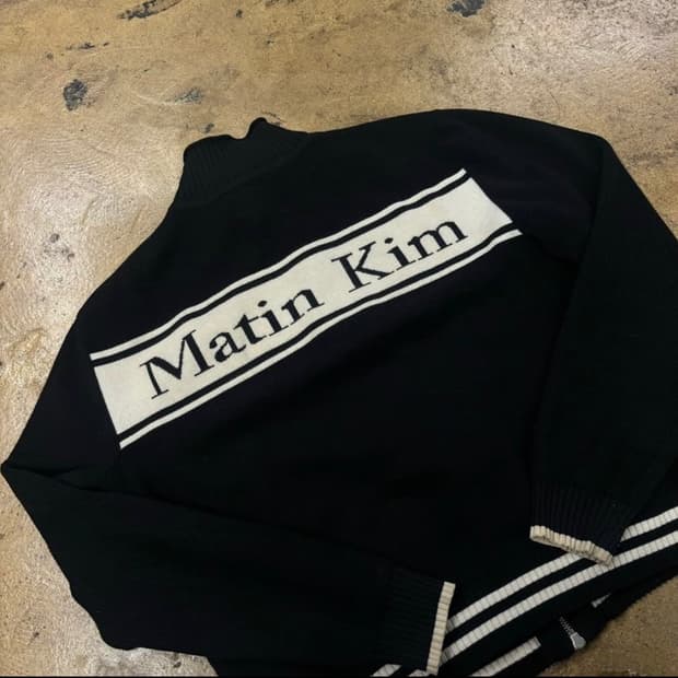 마뗑킴 니트 집업 가디건 블랙 L