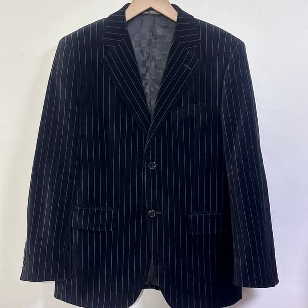 벨벳 스트라이프 블레이저  M/블랙