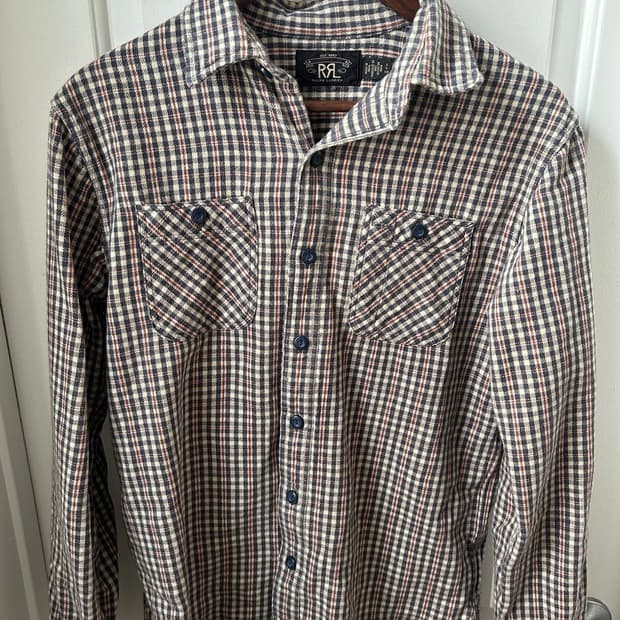 RRL 더블알엘 인디고 플레이드 트윌 워크셔츠