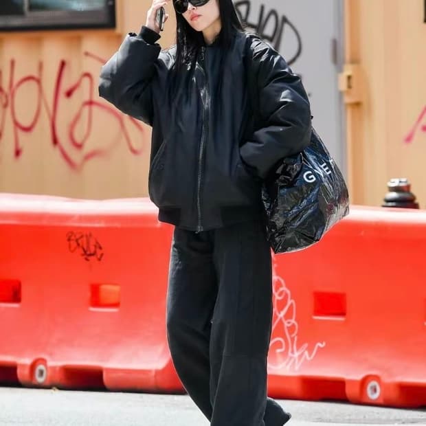 빈티지 AZUL 블랙 봄버 자켓 여성항공점퍼 럭시크 와투케 릭오웬스 준지