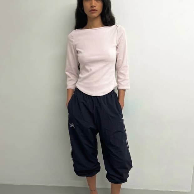 어텐즈 soft lace 3/4 sleeve tee (baby pink) 상품이미지1