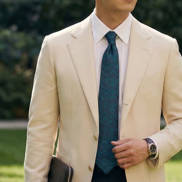 리버티 실크 플로럴 자카드 넥타이 8.5cm A등급 K2014
