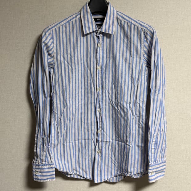 [S] 보스 휴고보스 슬림핏 블루 스트라이프 셔츠