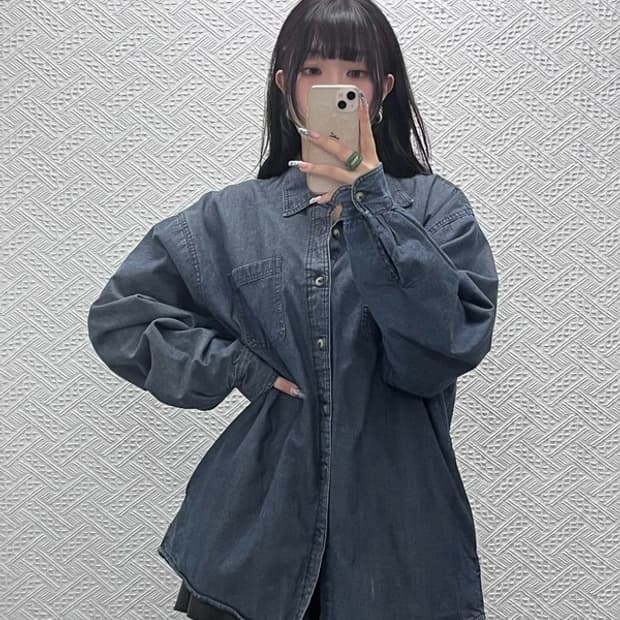 랭글러 빈티지 컨트리 레트로 누빔 데님 셔츠 자켓 110 C12597