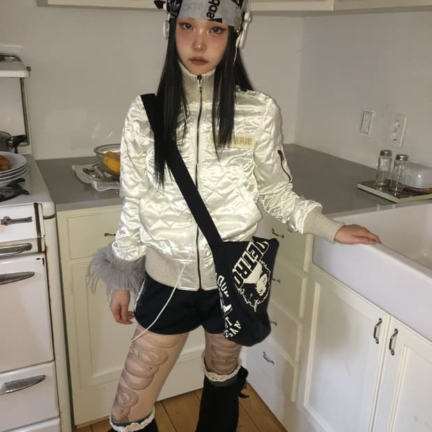 히스테릭글레머 화이트 퀼팅패팅