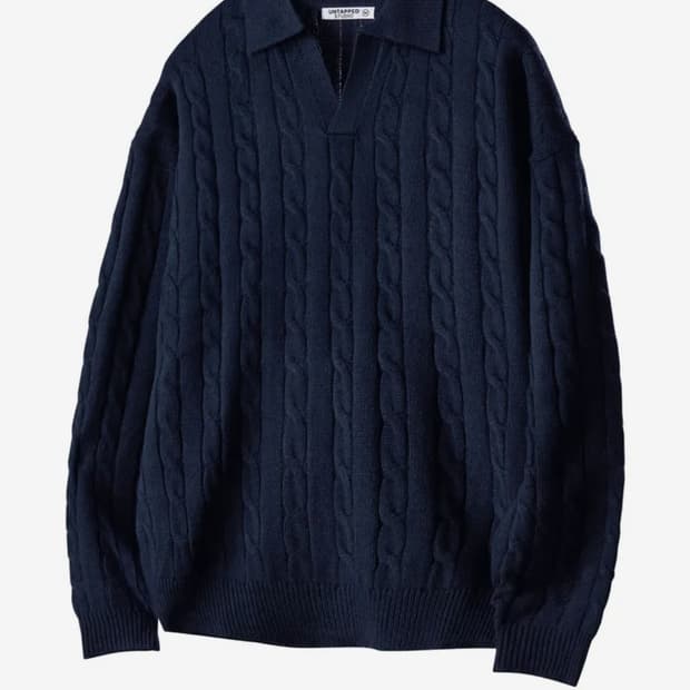 언탭드 스튜디오 케이블 카라니트(네이비)