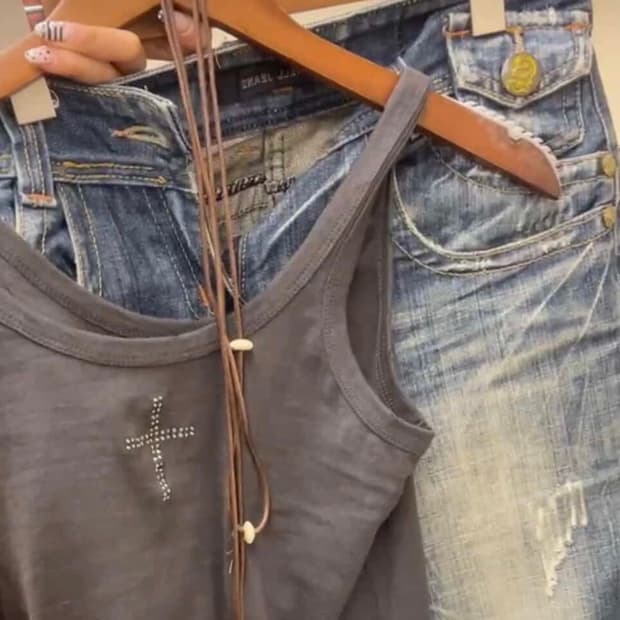 카키나시 바지 목걸이셋 