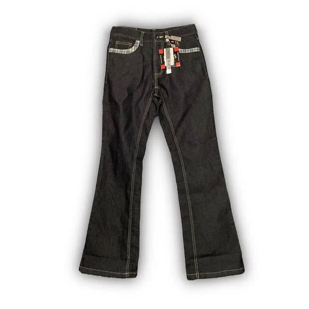 일본 빈티지 체크 패턴 팬츠