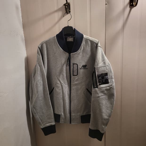 [90]뉴발란스 그레이 블루종 집업 자켓
