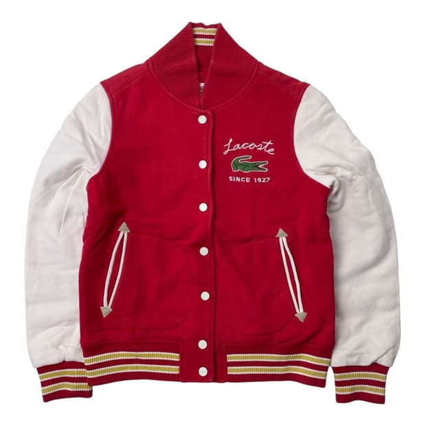 라코스테 레드 화이트 스타디움 자켓 95
