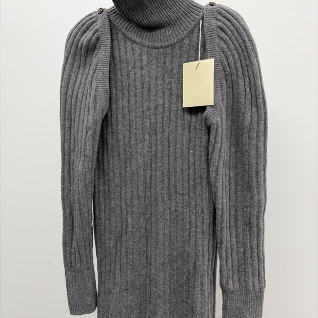 RECTO 회색 골지 터틀넥 니트 원피스 S