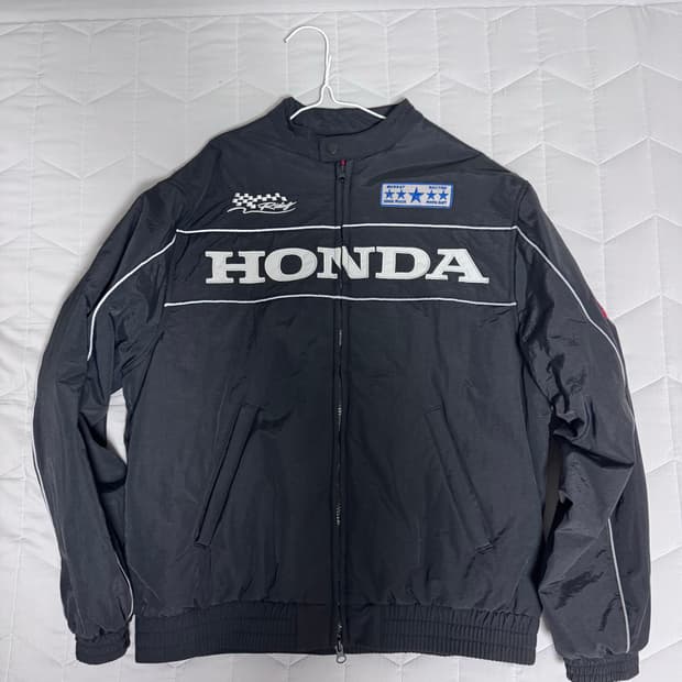 혼다 모터사이클 파이핑 블루종 레이싱 자켓 블랙 M