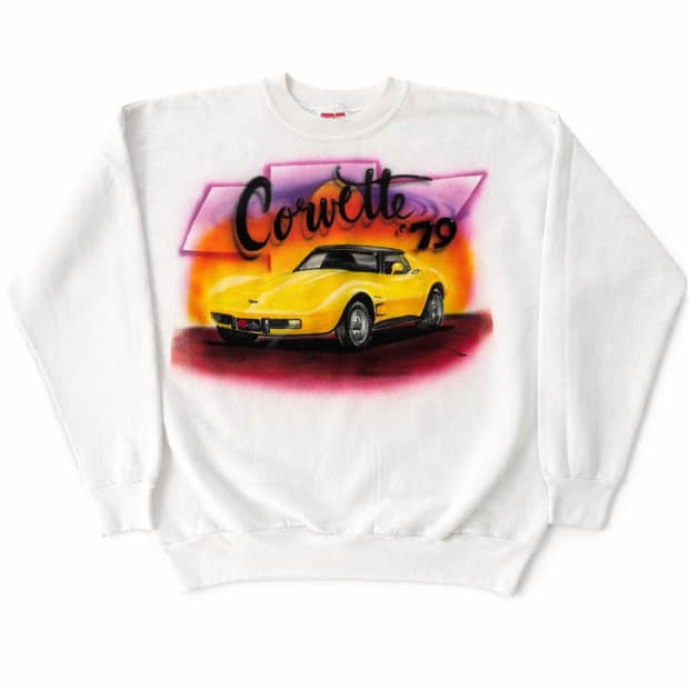 80s HANES 에어 브러쉬 스웻셔츠 L