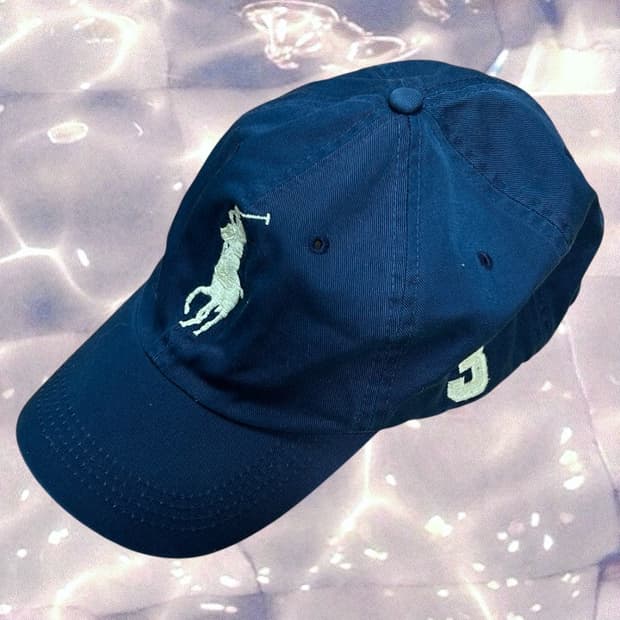 폴로 빅포니 넘버 볼캡 모자 네이비