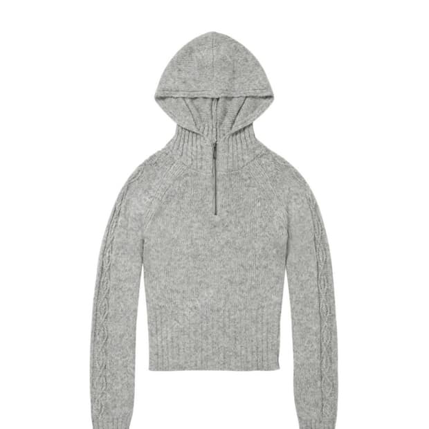 웰빙익스프레스 브러쉬드 심볼 니트 그레이