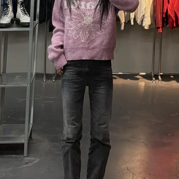 마르디메크르디 모헤어 블렌디드 니트 풀오버 라벤더A3688 