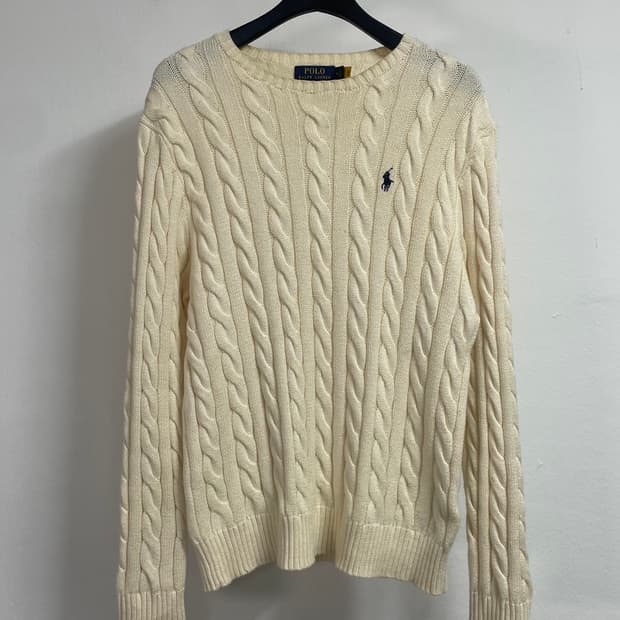  폴로 랄프로렌 화이트 케이블 니트 (on.540)