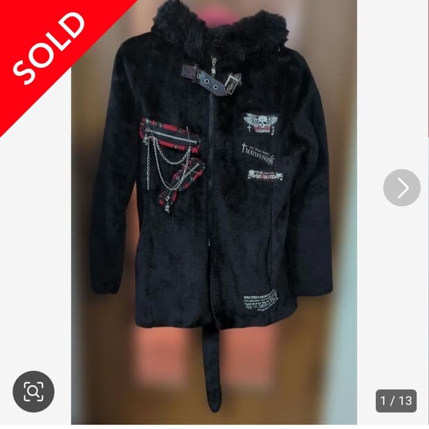 매드펑크 고양이 귀 네코미미 후드집업 퍼 점퍼 자켓