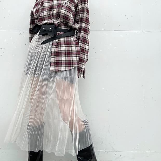 OLZEN warm check shirt