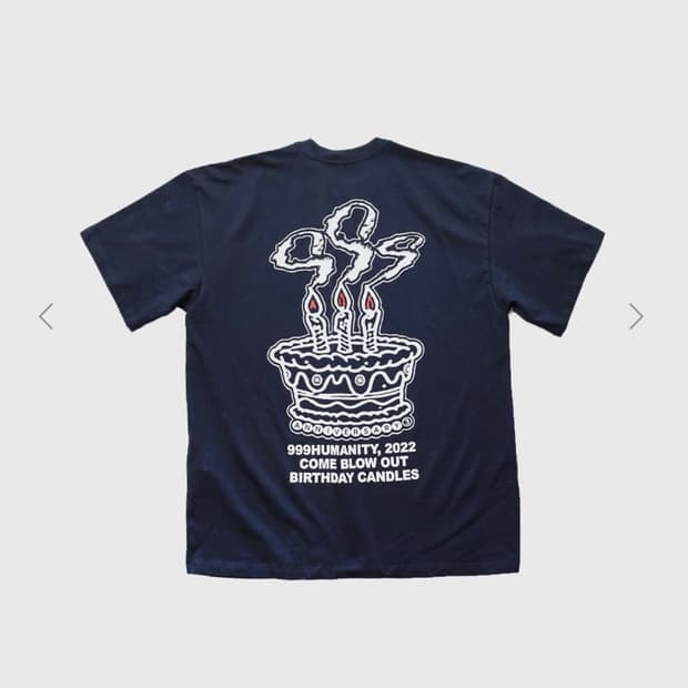 999휴머니티 3주년 케이크 반팔 티셔츠 네이비 m