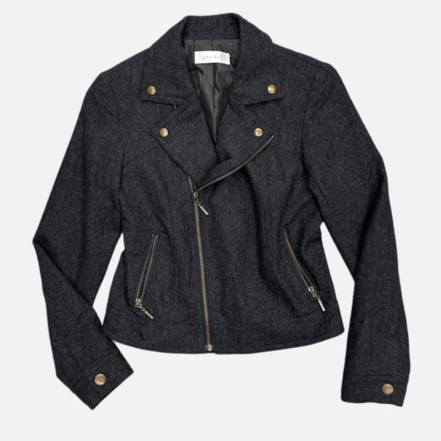 ANYSIS charcoal wool rider jacket